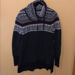 Eddie Bauer Fair Isle Funnel Neck Sweater